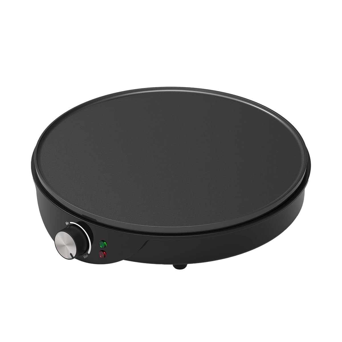 Raganet, Crepera Eléctrica de 30cm (12 Pulgadas),con Indicador de Luces Led, Plancha Antiadherente y Temperatura Ajustable, Incluye Accesorios para Esparcir, Voltear, Cucharon y un Trapo.
