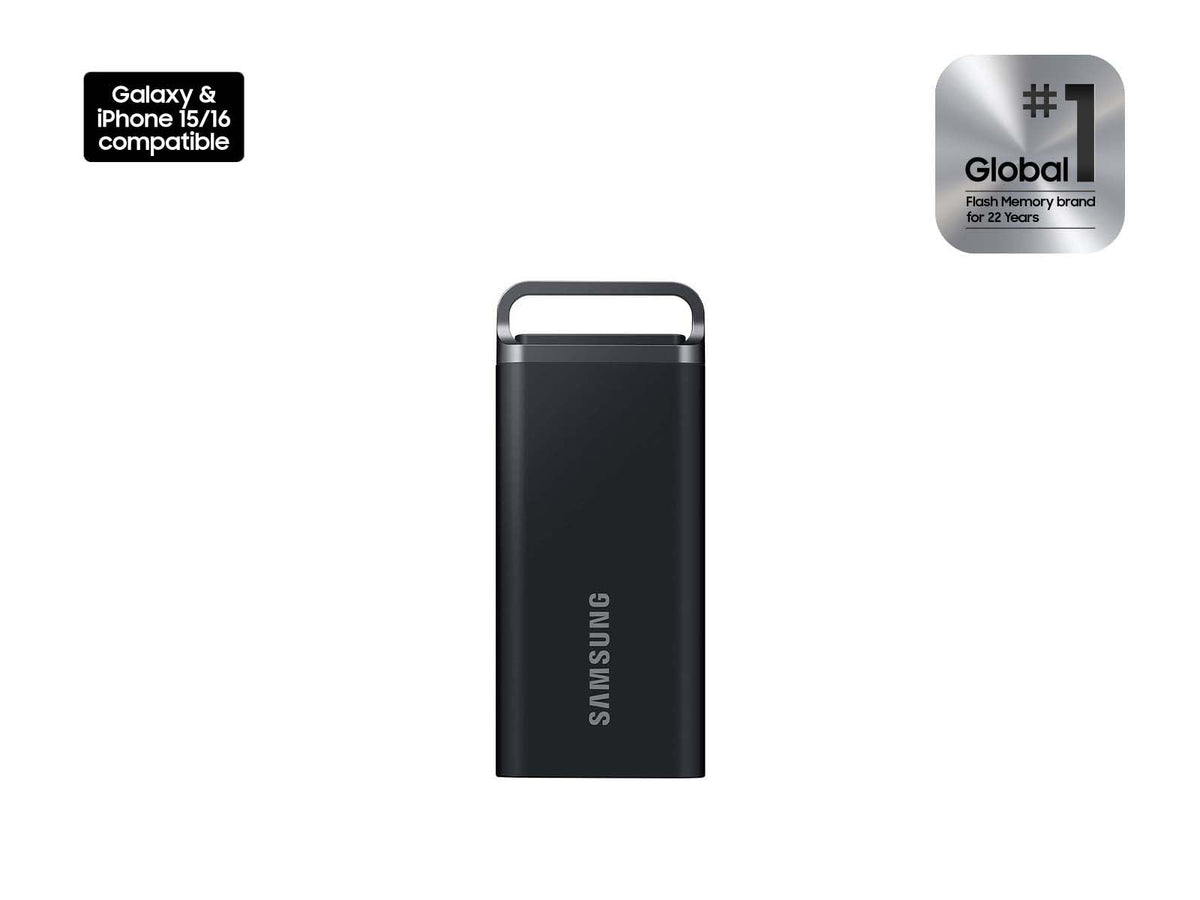 SAMSUNG T5 EVO SSD portátil de 4 TB, USB 3.2 Gen 1 Unidad Externa de Estado sólido, Seq. Velocidades de Lectura de hasta 460 MB/s para Juegos y creación de Contenido, MU-PH4T0S/AM, Negro