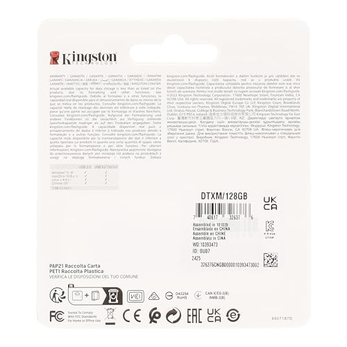Kingston USB Data Traveler Exodia M, Capacidad: 128GB, USB 3.2 Gen 1 (DTXM/128GB)
