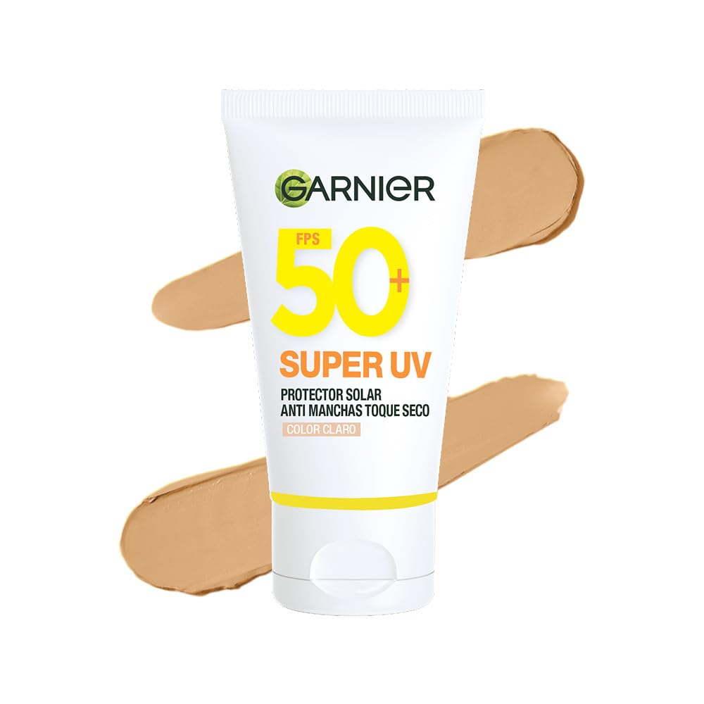 Garnier Protector Solar FPS50 Super UV Toque Seco Color Tono Claro 40ml