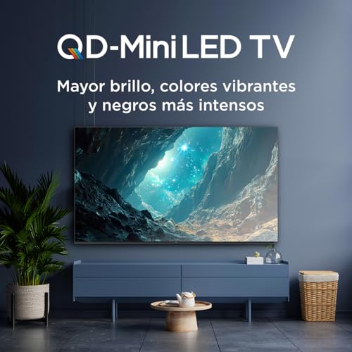 TCL Smart TV Pantalla 55'' 55QM741G Google TV QLED -MiniLED, Dolby Vision HDR10 AIPQ 1300 NITZ DLG 240HZ IMAX, Dolby Atmos Virtual X Subwoofer 20W, Quad Core Bezel-Less,Compatible con Alexa