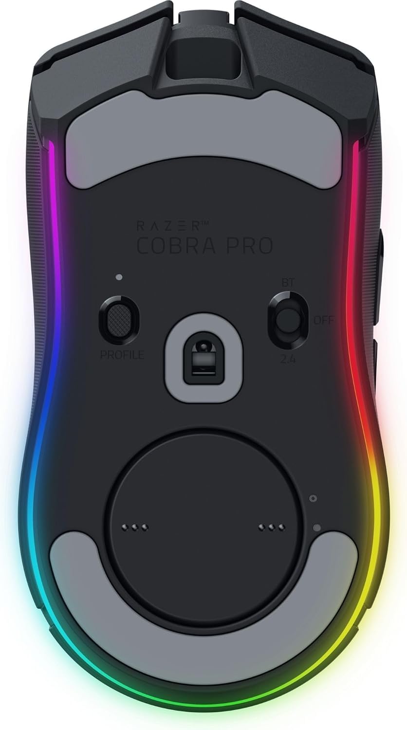 Razer Cobra Pro Mouse inalámbrico RGB ,10 botones Programables ,30000 DPI- Iluminación Chroma RGB -Sensor óptico de 30 K- Interruptores ópticos Gen3 -2.4 GHz, Bluetooth y USB tipo C (Reacondicionado)