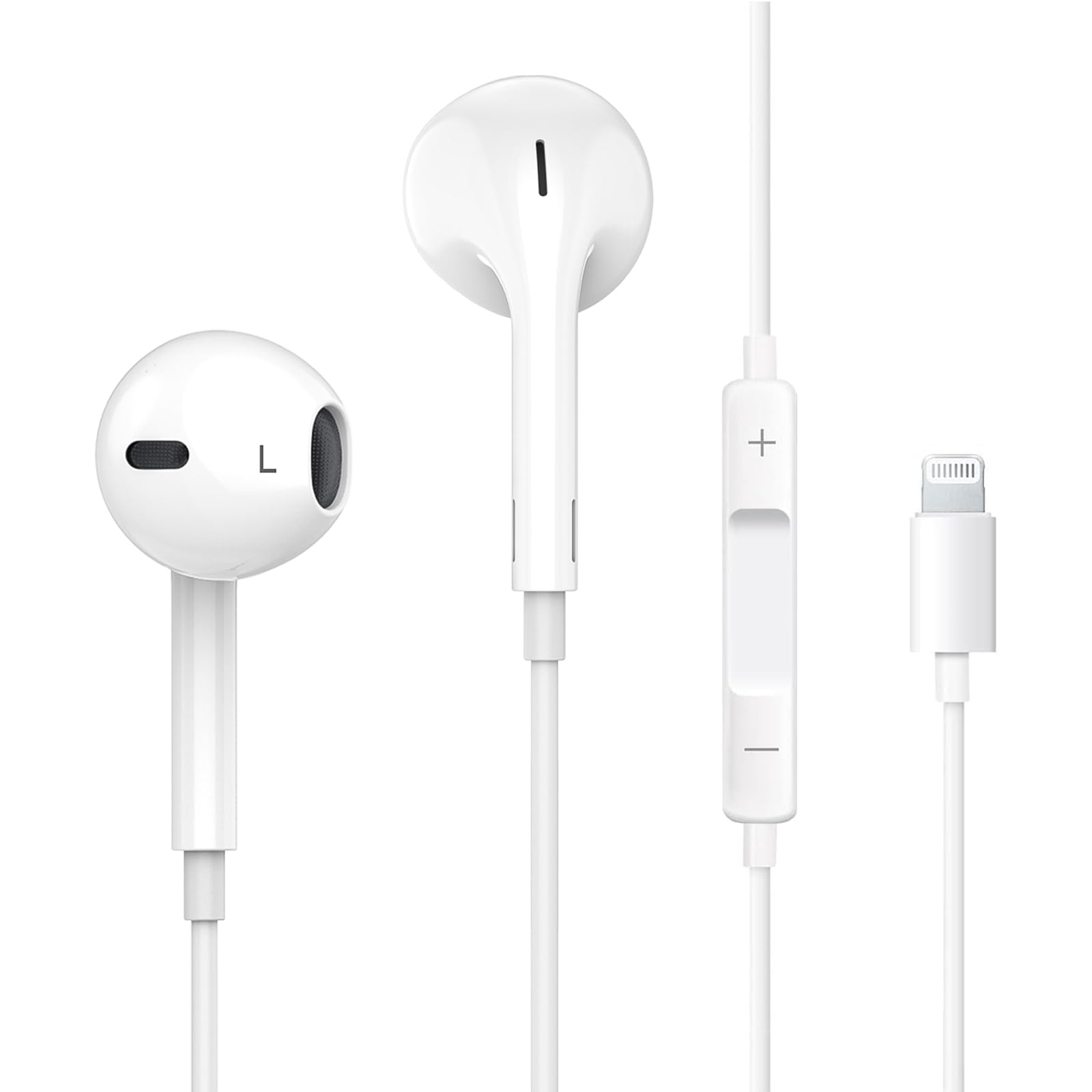 Auriculares para iPhone con cable con micrófono incorporado y control de volumen, reducción de ruido, auriculares Lightning compatibles con iPhone 14/13/12/11/XR/XS/X/8/7/SE/Pro/Pro Max