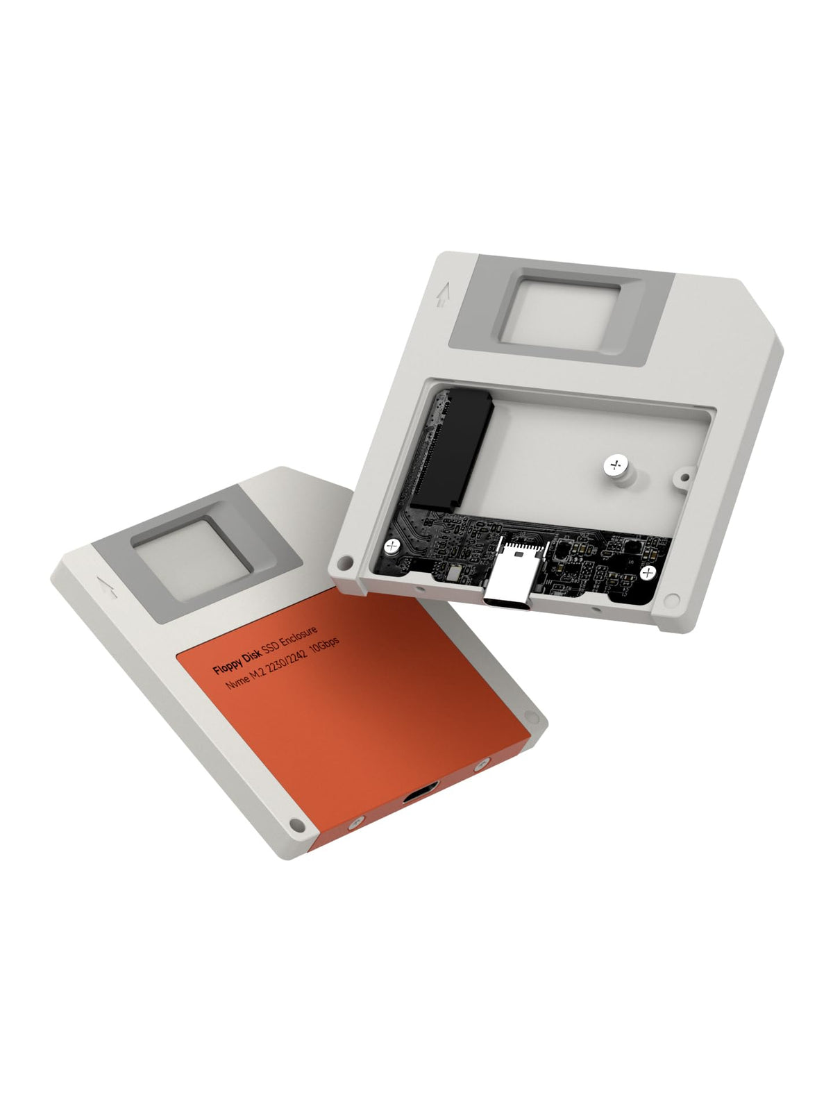 Hagibis Caja SSD, Estilo Disquete USB 3.2 Gen2 10 Gbit/s a NVMe PCI-E M.2 2230/2242 SSD, Caja de Disco Duro Externo M.2 para MacBook, Computadora Portátil, iPad, Android, iPhone 17 Pro Max