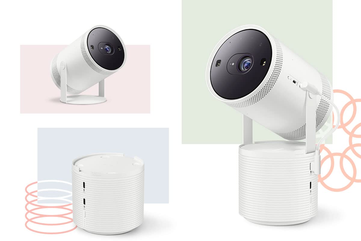 Samsung - Base de batería para proyector portátil Inteligente, Uso práctico, Carga de energía para Cine en casa y Entretenimiento, VG-FBB3BA/ZA, 2022, Color Blanco
