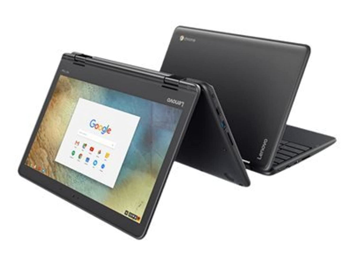 Lenovo 11.6" 300e Chromebook visualización táctil LCD 2 en 1- MediaTek M8173C Quad-core 2.1GHz 4GB LPDDR3 32GB Memoria Flash cromado OS Modelo 81H00000US (reacondicionado)