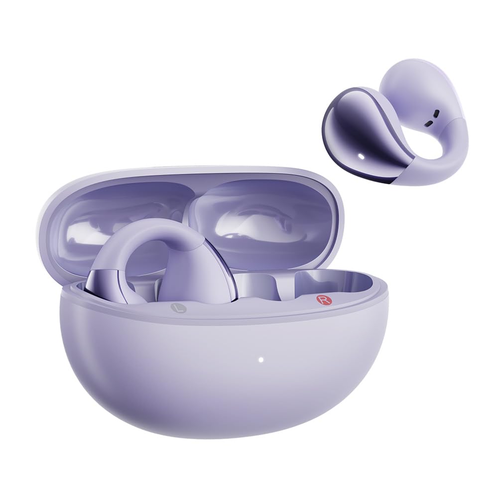 QCY Crossky C30 Audífonos de Oído Abierto, Bluetooth 5.4 Audífonos Inalámbricos Deportivos, Conexión Multipunto, Ajuste Seguro, Auriculares con Clip y 4 micrófono ENC para Entrenamientos/Correr