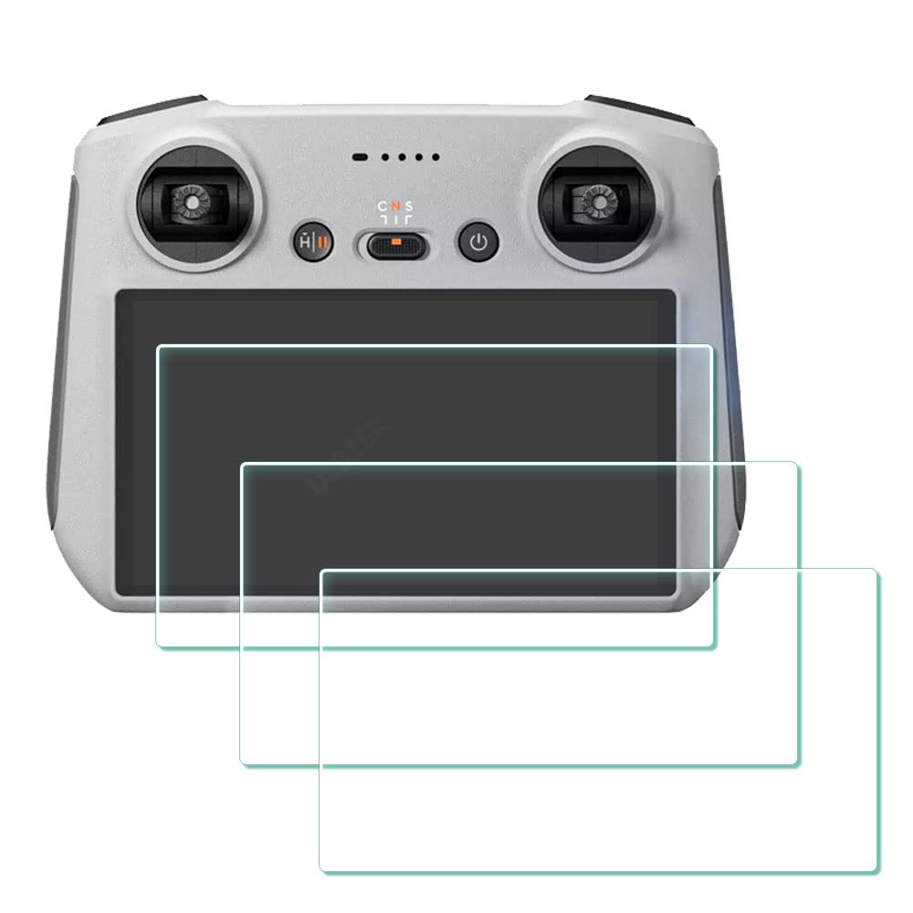 Protector de pantalla para DJI Mini 3 Pro/Mini 4 Pro (DJI RC 2 RC2 / DJI RC) Monitor Control remoto [3 piezas], ULBTER Vidrio Templado 9H Dureza Accesorio Anti-Burbuja