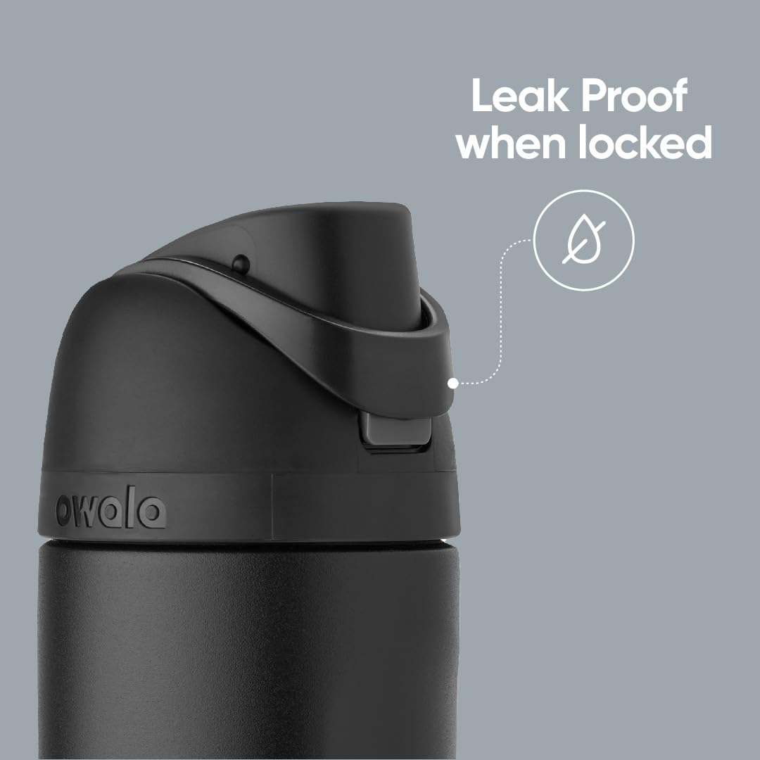 Owala FreeSip - Botella de agua aislada de acero inoxidable con pajita para deportes y viajes, sin BPA, 40 onzas, marea brumosa