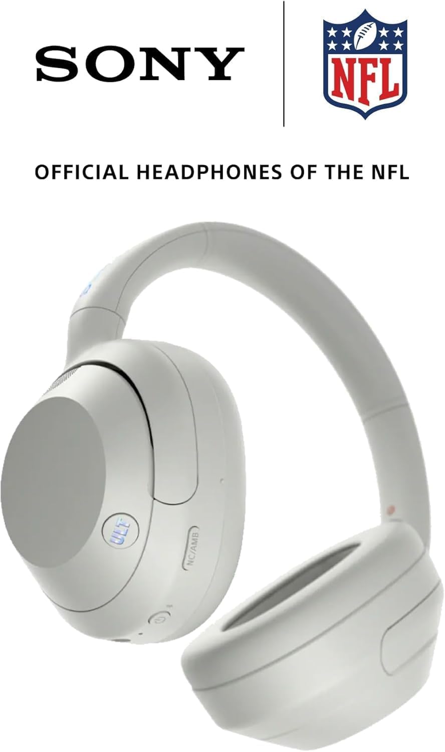 Sony ULT Wear Auriculares Bluetooth supraaurales con cancelación de Ruido, 30 Horas de batería, Bajos potentes, Control por Voz Alexa, Blanco ULT900N