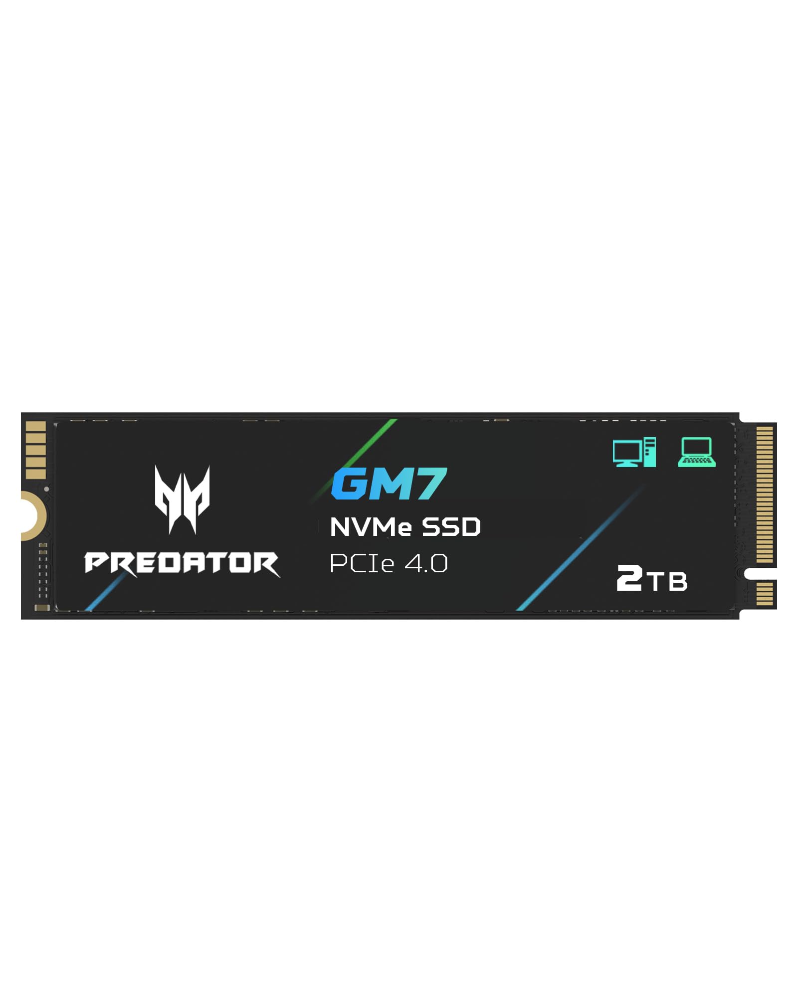 Predator GM7 2TB SSD NVMe M.2 PCIe Gen4x4 Unidad de Estado Sólido, Velocidad hasta 7400 MB/s (BL.9BWWR.119)