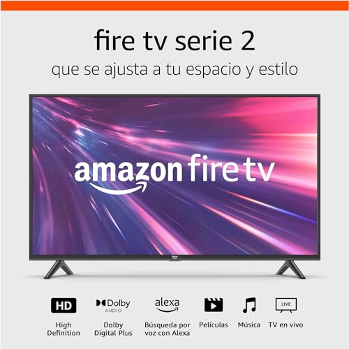 Televisión inteligente Amazon Fire TV Serie 2 de 40” (modelo más reciente), en HD para ver la TV en vivo