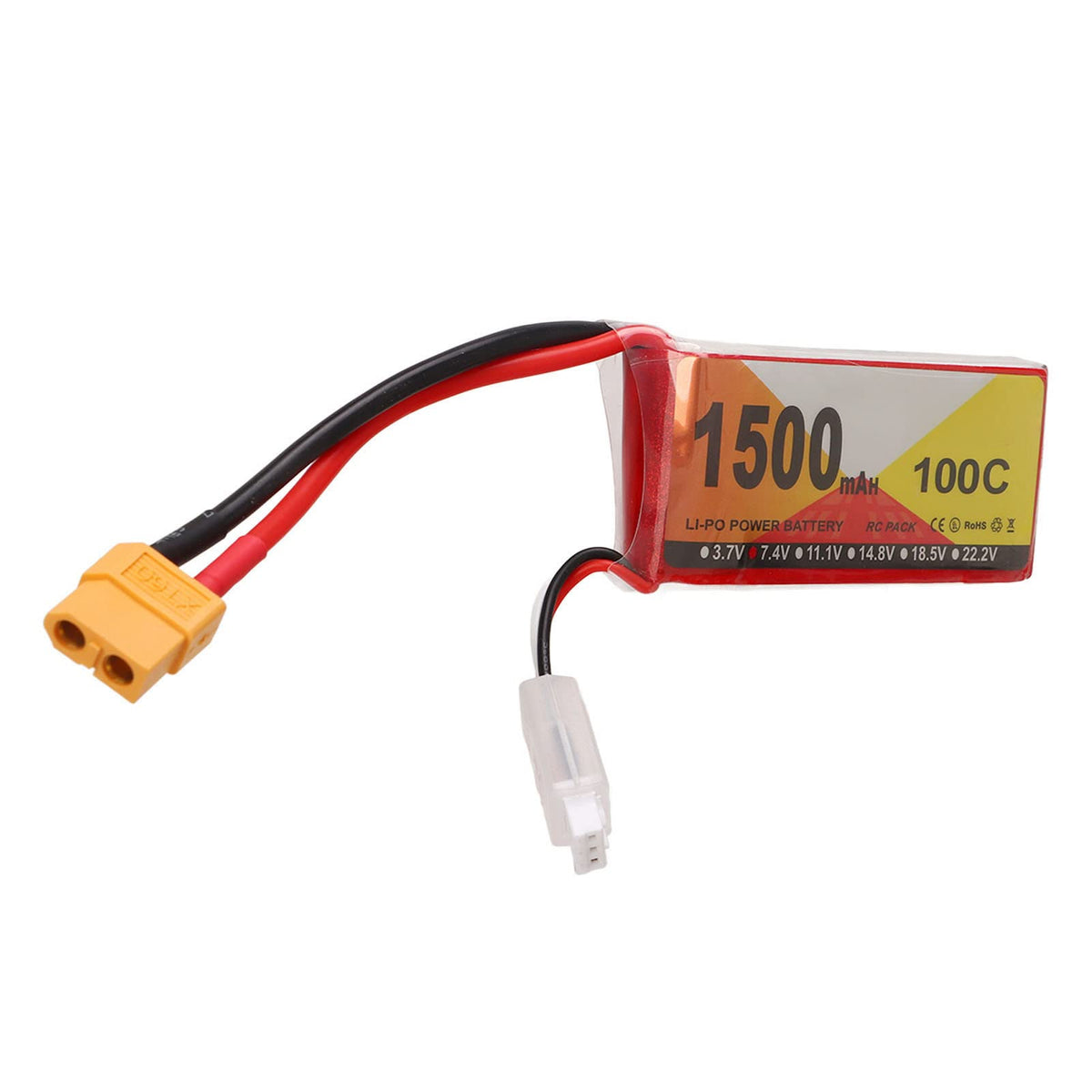 Batería Lipo, 7.4V 1500mAh 100C 2S RC Estuche Rígido de Batería con Enchufe XT60 para RC Vehículos Coche Barco Camión