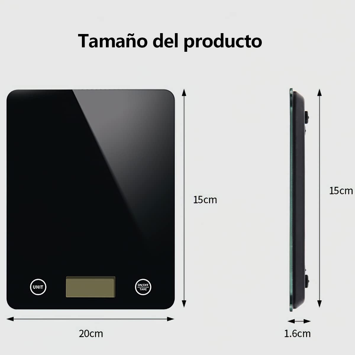 DAQI Báscula Digital de Cocina,Bascula de Comida Alimentos Multifunción 5kg/11lb con Superficie de Vidrio Templado y Pantalla LCD para Peso de Comida, Alta Precisión hasta 1g Balanza Cocina-Negro