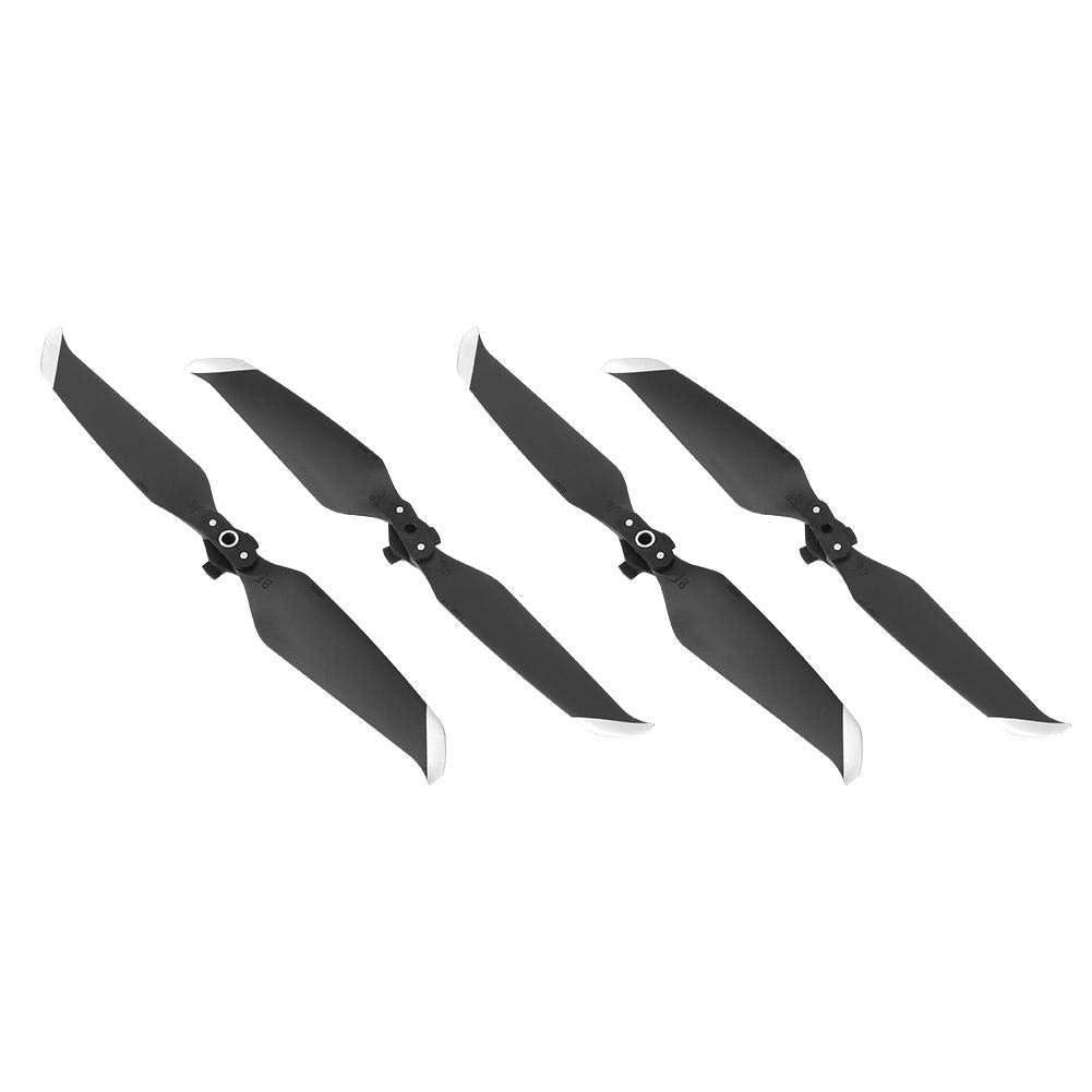 4 Piezas hélices de plástico hélices de bajo Ruido de liberación rápida Accesorio Accesorio para Air 2 Drone(Borde Plateado Negro)