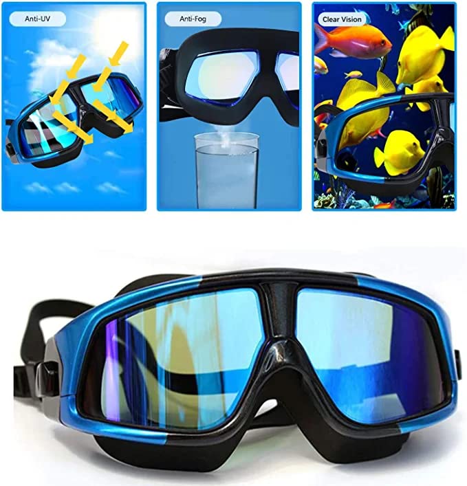 Autbye - Gafas de Natación, Goggles de Natación Anti Niebla UV, Anteojos de Natación Graduadas para Adultos Hombres Mujeres Jóvenes para Interiores y Exteriores