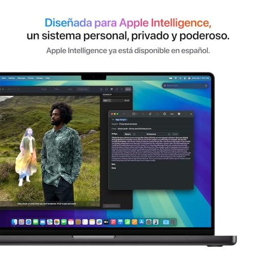 Laptop MacBook Pro 2024 de Apple con Chip M4, CPU de 10 núcleos y GPU de 10 núcleos: Diseñada para Apple Intelligence, Pantalla de 14.2 Pulgadas, 16 GB de Memoria unificada, 512 GB - Plata