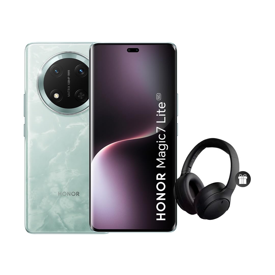 Honor Magic7 Lite 8+512GB Smartphone Resistente a caídas Agua y Polvo IP65M, Dual Sim, Cyan + Audiófonos de Regalo