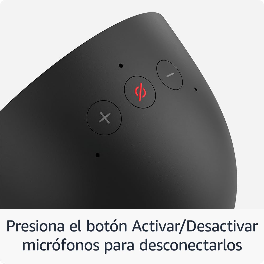 Amazon Echo Spot (modelo más reciente): ideal para mesitas de noche, oficinas y cocinas, incluye despertador inteligente con Alexa (negro), con el Acceso Anticipado de Alexa+