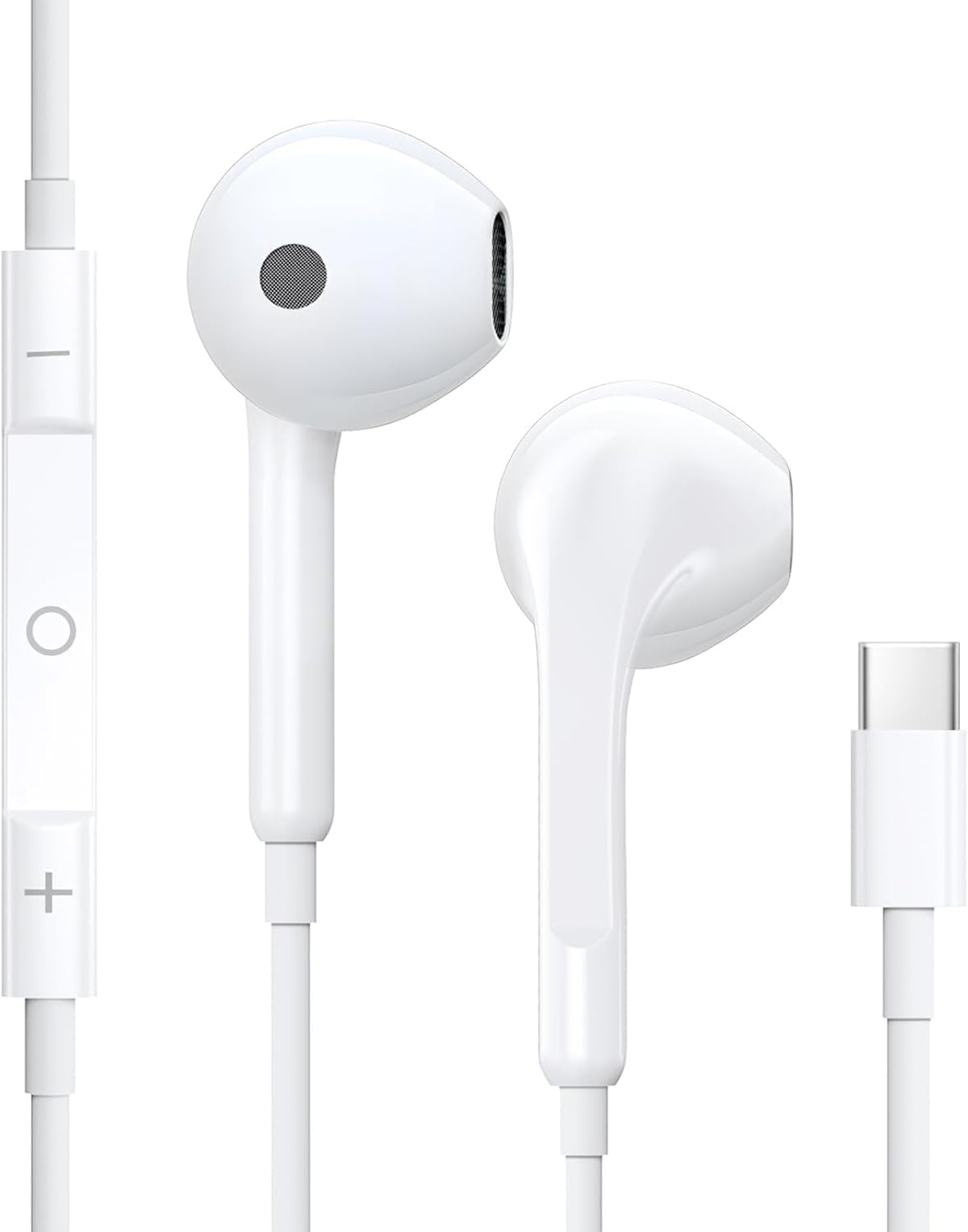 LXJADAP Audífonos Tipo C, Audífonos Alámbricos para iPhone 17/16/15, Blanco