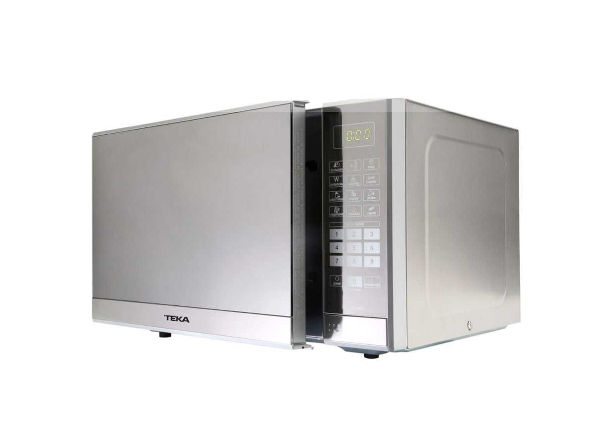 Horno de Microondas TEKA MARCA ALEMANA modelo MWG 1.4X con GRILL. Puerta reflex, interior de recubrimiento easy clean, bloqueo de seguridad para niños, descongelamiento autómatico. Display digital