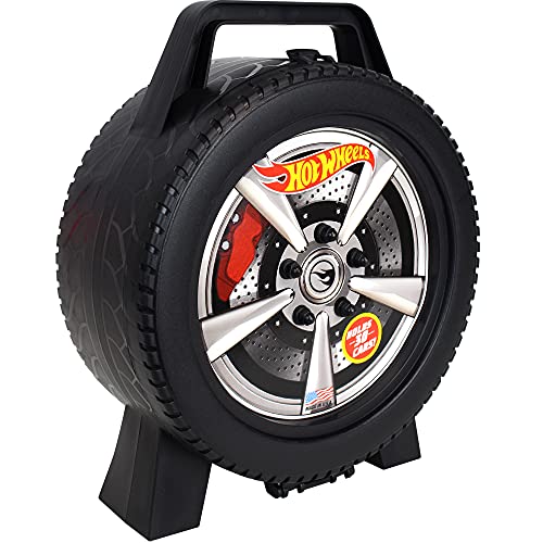 Hot Wheels - Estuche de almacenamiento para 30 coches con asa de fácil agarre