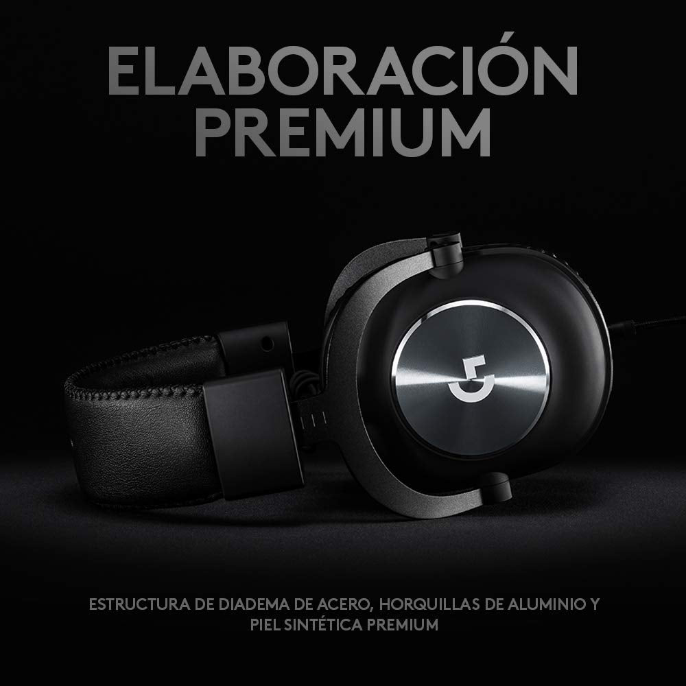 Logitech G Pro X Audífonos Gaming con Cable y Micrófono Blue Vo!CE, DTS Headphone:X 7.1, Controladores Pro-G de 50 mm, Sonido Surround 7.1 para Esports, para PC/PS/Xbox/Nintendo Switch - Color Negro