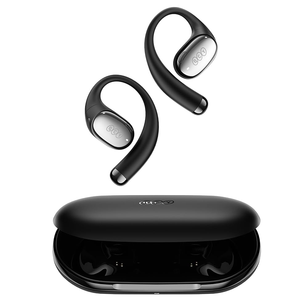 QCY Crossky R70 Auriculares Inalámbricos, Audífonos Oído Abierto con 52 Horas de Reproducción, Hi-Res Audio y LDAC, Bluetooth 6.0, Carga Inalámbrica y Conexión Multipunto, Resistente al Agua lPX5