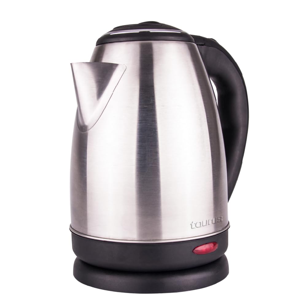 Taurus CARONTE | Hervidor Eléctrico | Jarra Inalámbrica | 2 Litros | 1000 W | Acero Inoxidable | Resistente | Hierve en minutos | Base removible | Apagado automático