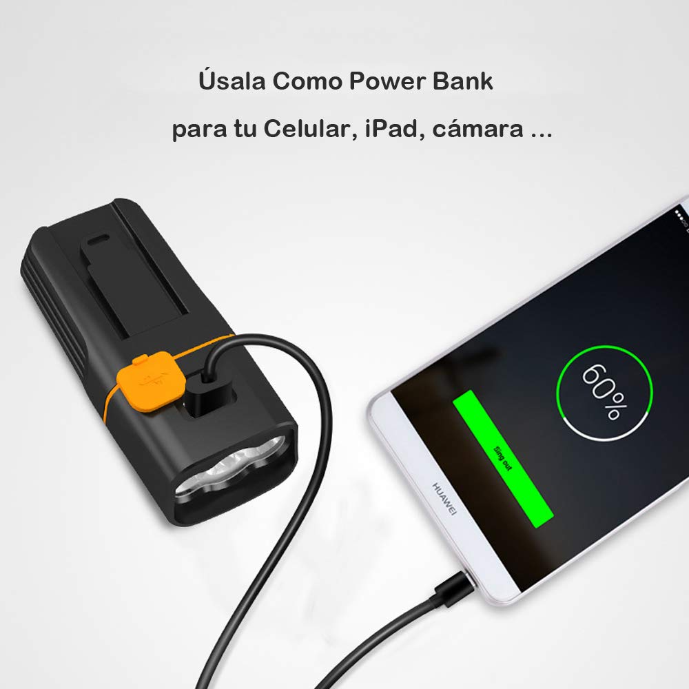 OIOSEN Luces para Bicicleta 1000 LM con Luz Trasera Recargable, Linterna de Seguridad a Prueba de Agua para Ciclismo y Camping Senderismo etc