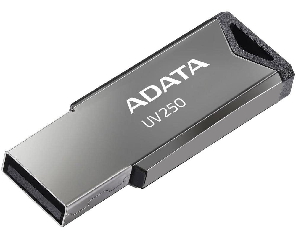 ADATA 32 GB Memoria Flash USB 2.0 Color Plata con Negro (Modelo UV250)