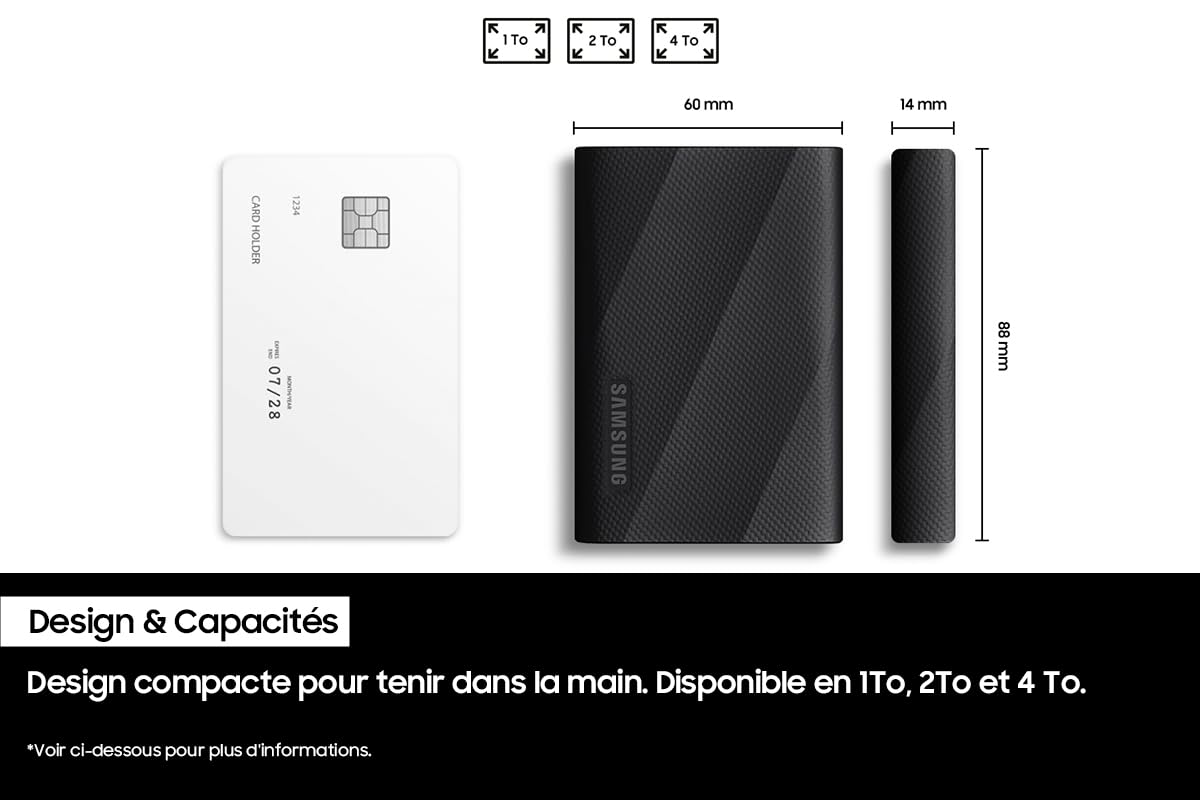 Samsung T9 SSD portátil de 2 TB, hasta 2000 MB/s, Unidad de Estado sólido Externa USB 3.2 Gen 2x2, hasta 3 m Resistente a caídas, para Profesionales creativos, Youtubers, Creadores de Contenido,