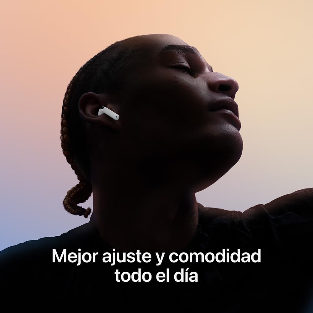 Audífonos inalámbricos AirPods 4 de Apple con Bluetooth,Audio Espacial Personalizado,Resistentes al Polvo,al Agua y al Sudor,Chip H2,hasta 30 Horas de batería,fácil configuración para el iPhone