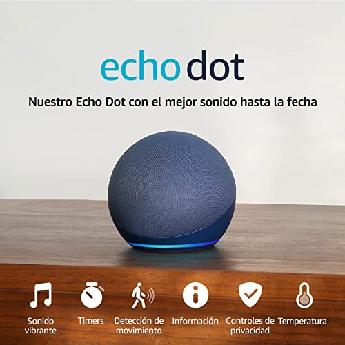 Amazon Echo Dot (modelo más reciente): bocina Alexa con sonido vibrante, ideal para recámaras, comedores y oficinas (negro)