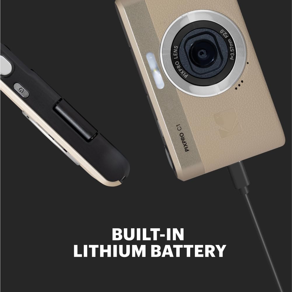 Kodak PIXPRO C1 Cámara Digital con Zoom amigable – 13 MP, Punto Compacto y Disparo con visualización LCD abatible de 2.8 Pulgadas y 180 °, diseño Retro clásico con Zoom 4X y Video Full HD 1080P para