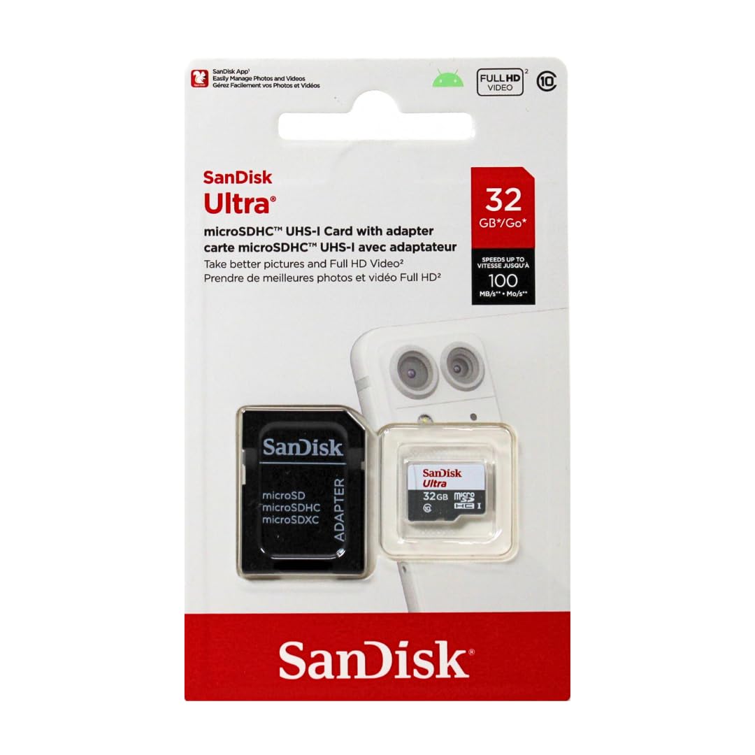 Sandisk SDSDQUAN-032G-G4A MicroSDHC Ultra for Android, 48MB/s, 32GB