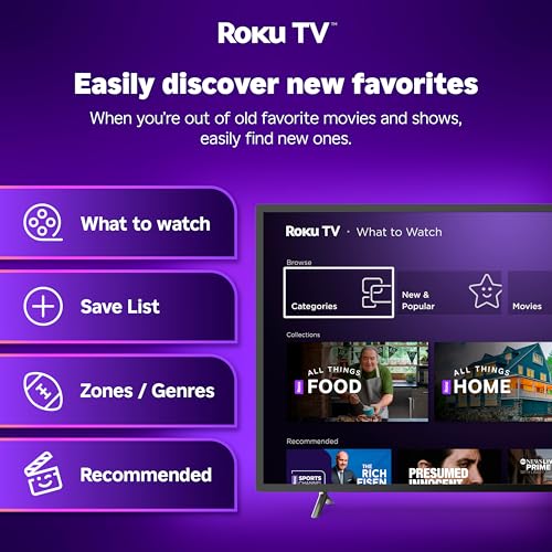 Hisense Televisor Inteligente Roku de 32 Pulgadas Clase A4 Serie HD 720p con compatibilidad Alexa (32A4HNR, Modelo 2024) - Dolby Audio, diseño de Bisel Delgado