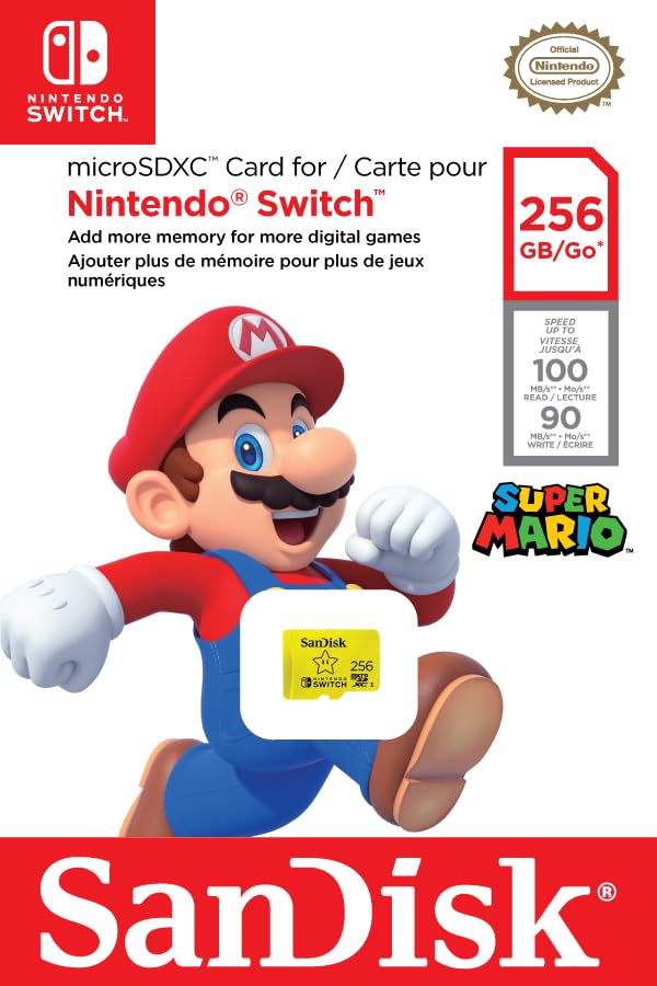 SanDisk 256GB MicroSDXC UHS-I Card for Nintendo Switch - SDSQXAO-256G-GNCZN