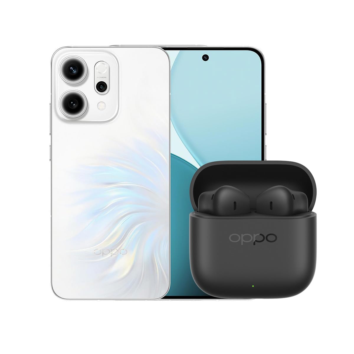 OPPO Reno14 5G Blanco Ópalo 512GB + 12GB, Pantalla 6.5 AMOLED 1.5K 120Hz, Cámara 50MP + 8MP + 50MP, Flash IA, Livephoto & Editor IA 2.0, Dimensity 8350, Carga Rápida 80W + 1 Accesorio De Regalo