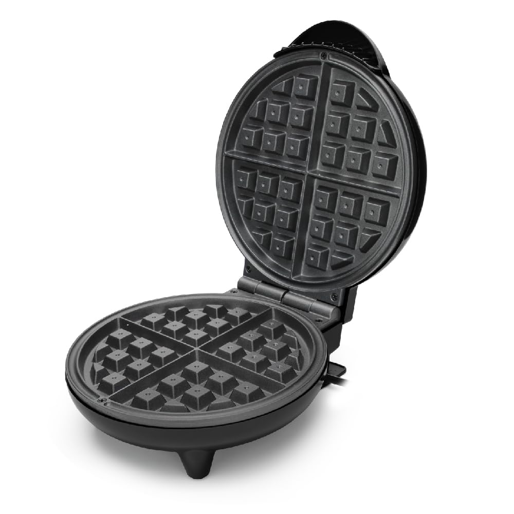 TAURUS BÉLGICA | Wafflera antiadherente | Negra | Waffles de 16 cm de diámetro | Indicadores luminosos| Frío al tacto
