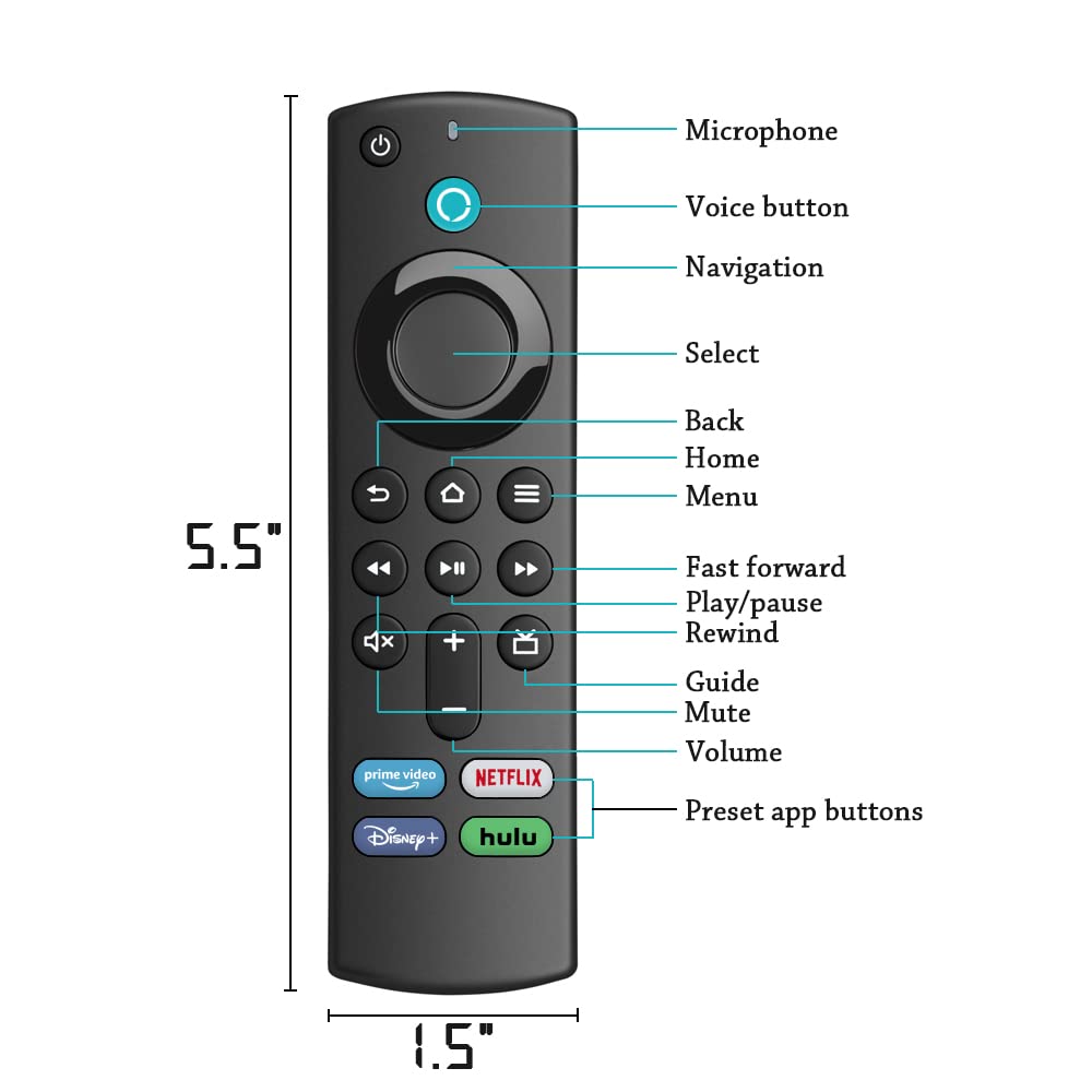 ANKIMI Control Remoto Compatible con F-Stick 4k Lite Cube TV (3rd generación) (V6)