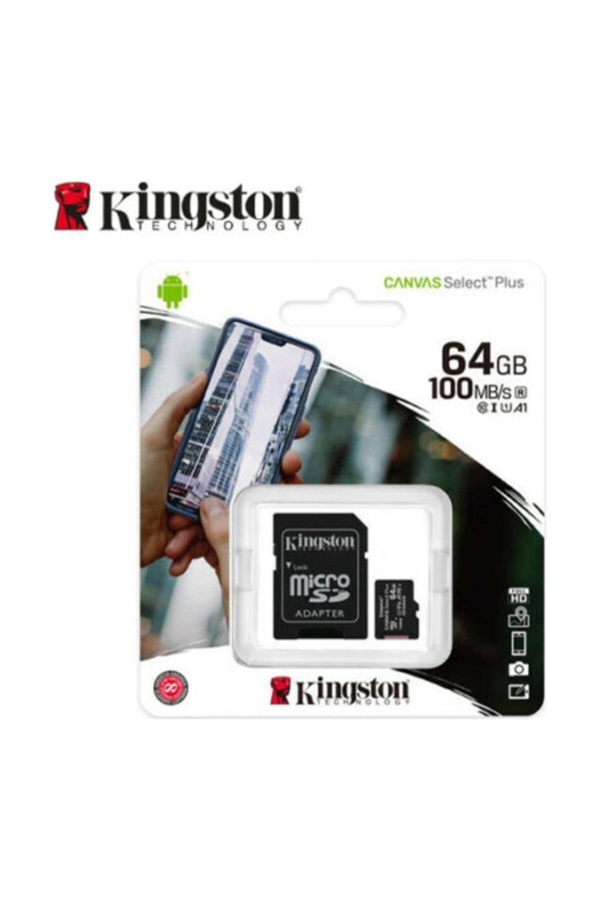 Kingston MicroSDXC Select Plus 64GB (Con Adaptador a SD) Clase 10, UHS-I, U1, V10 Lectura: 100MB/s (SDCS2/64GB)