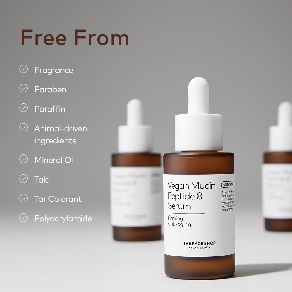 The Face Shop Alltimate - Sérum de Mucina Vegana con 8 Péptidos - Serum hidratante y reparador para un efecto glow intenso - K-beauty coreano original para una piel elástica y radiante