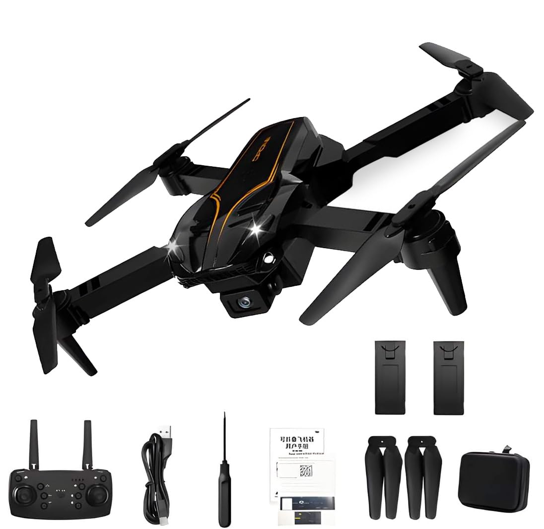 Drones con Camara(s) Wifi Coleccion 2025, 1-4 Baterias 1K/4K/8K (ABSY15 Negro Camara 2 Baterías)