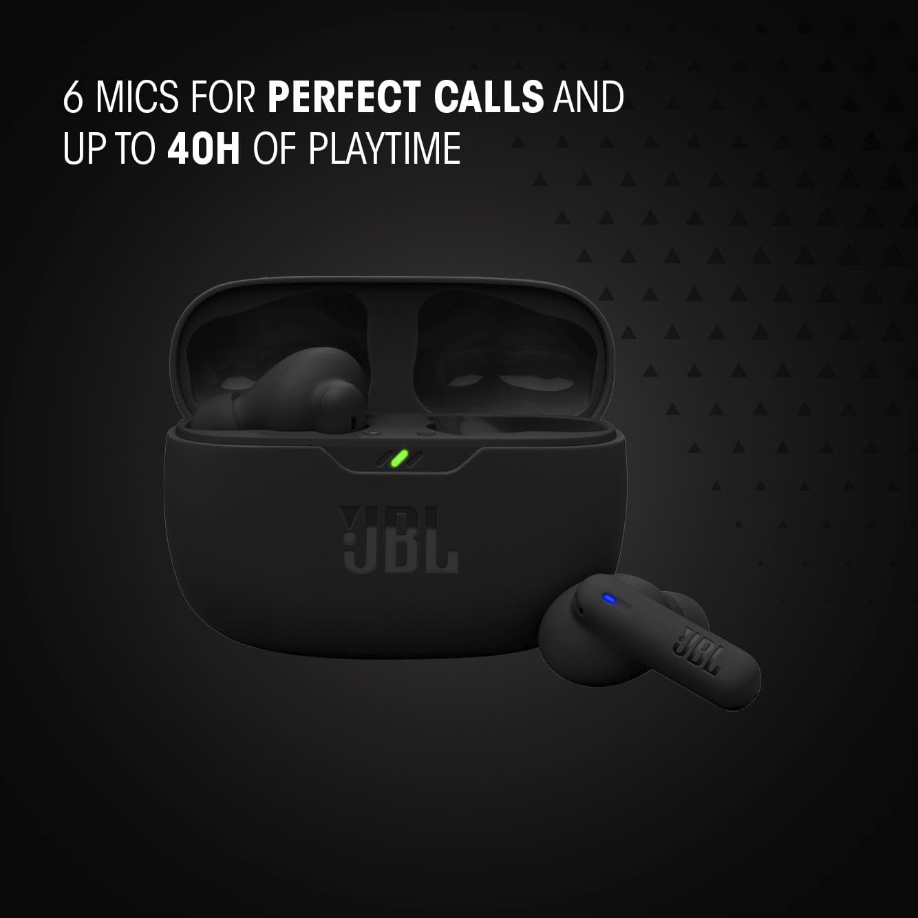 JBL Vibe Beam 2, Auriculares Lifestyle, True Wireless Beam, ANC, 2 Micrófonos Beamforming, IP54 - Negro