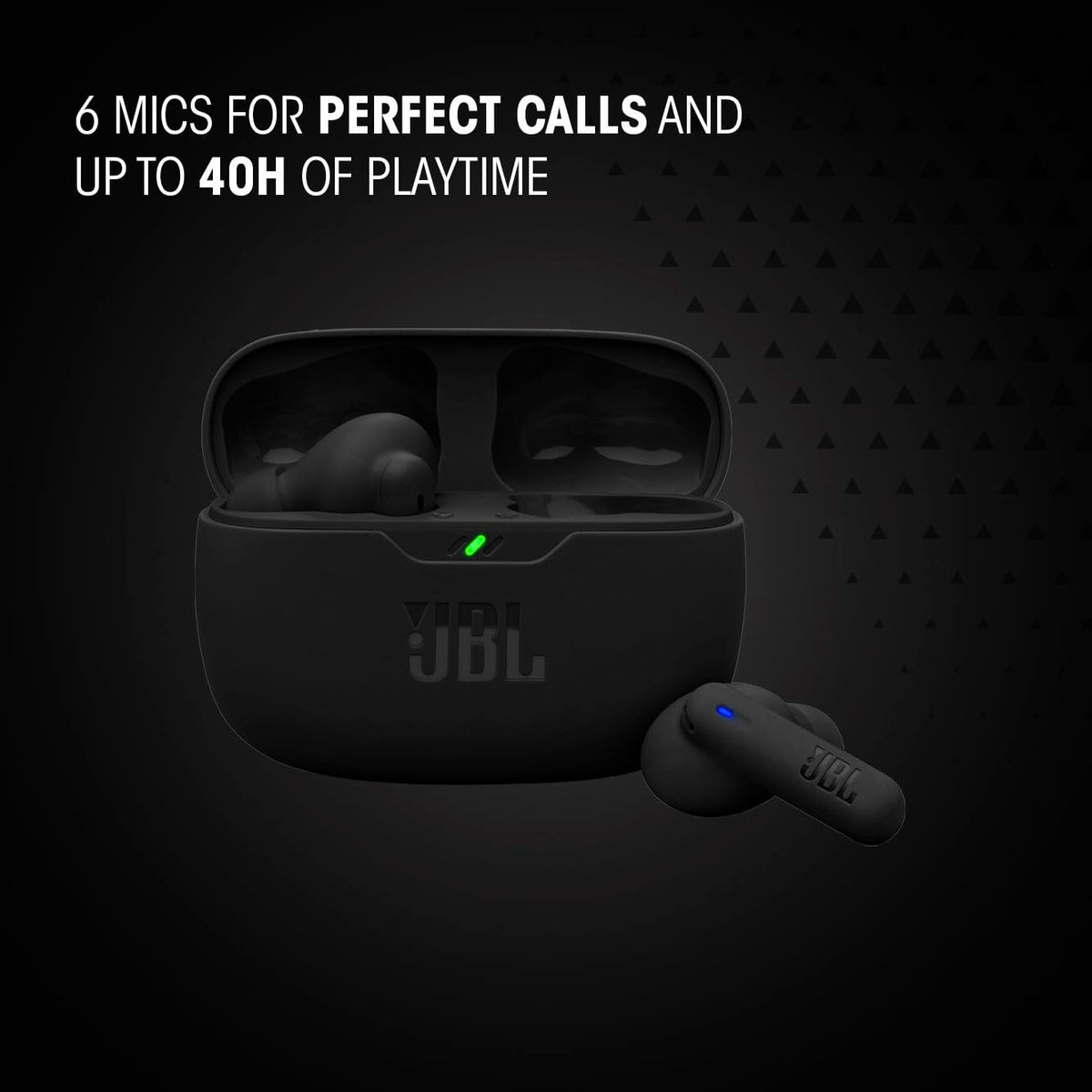JBL Vibe Beam 2, Auriculares Lifestyle, True Wireless Beam, ANC, 2 Micrófonos Beamforming, IP54 - Negro
