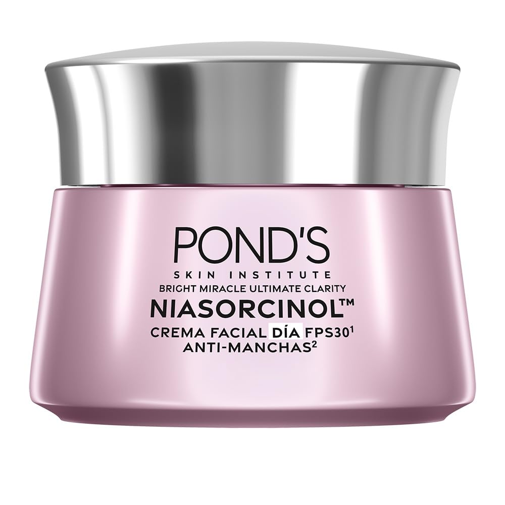 POND'S Crema Facial Antimanchas* Día Bright Miracle Ultimate Clarity con Niasorcinol y FPS 30**, uso de día para una piel luminosa y tono uniforme 50 g