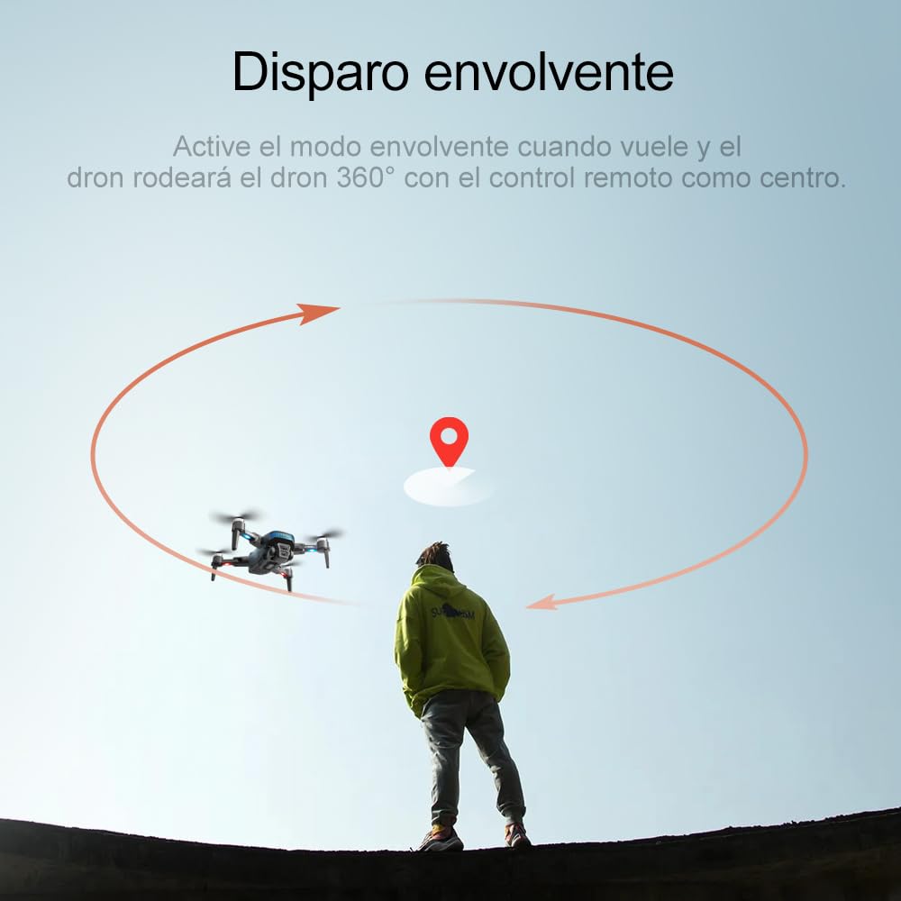 Dron Plegable con GPS 5G, Cámara Dual Wi-Fi 4K, Gimbal Servo, Motor Sin Escobillas, Vuelo Inteligente, Prevención de Obstáculos y Larga Duración de Batería x 3