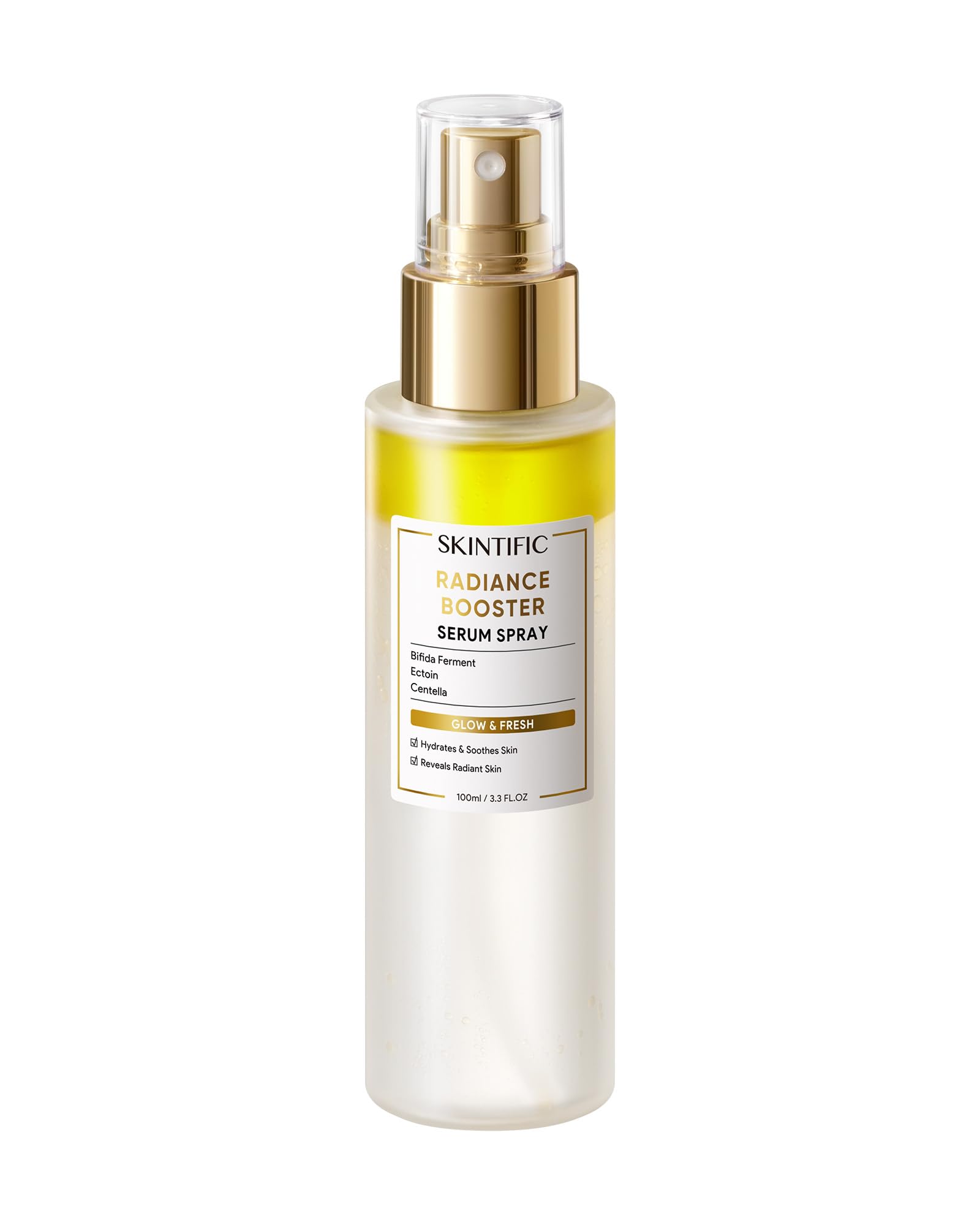 SKINTIFIC Mist Facial Hidratante Bifásico – Suero en Spray con Bífida y Escualano, Glow Natural y Efecto Dewy, Calmante, Vegano, Todo Tipo de Piel, 100ml