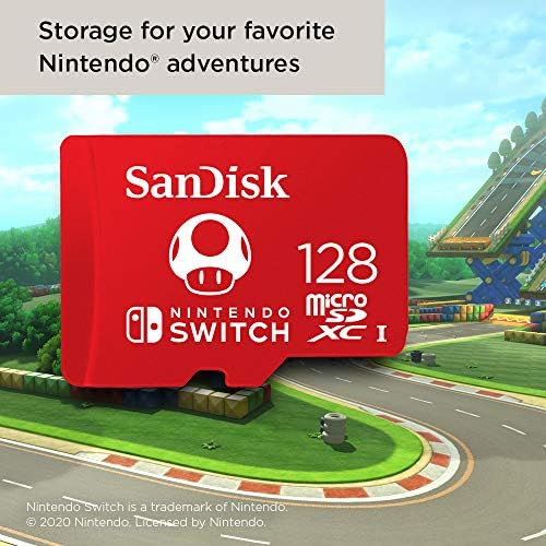 SanDisk Sandisk SDSQXAO-128G-GNCZN Memoria Microsdhc/Sdxc Nintendo Switch 128Gb U3 C10 Máx. 100/90Mb/S Lec/Esc, Rojo/Blanco